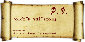 Polák Vászoly névjegykártya